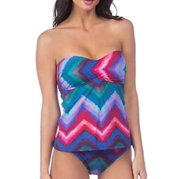 La Blanca Womens Size 6 Swim Hidden Gem Tankini Top - Picture 3 of 9